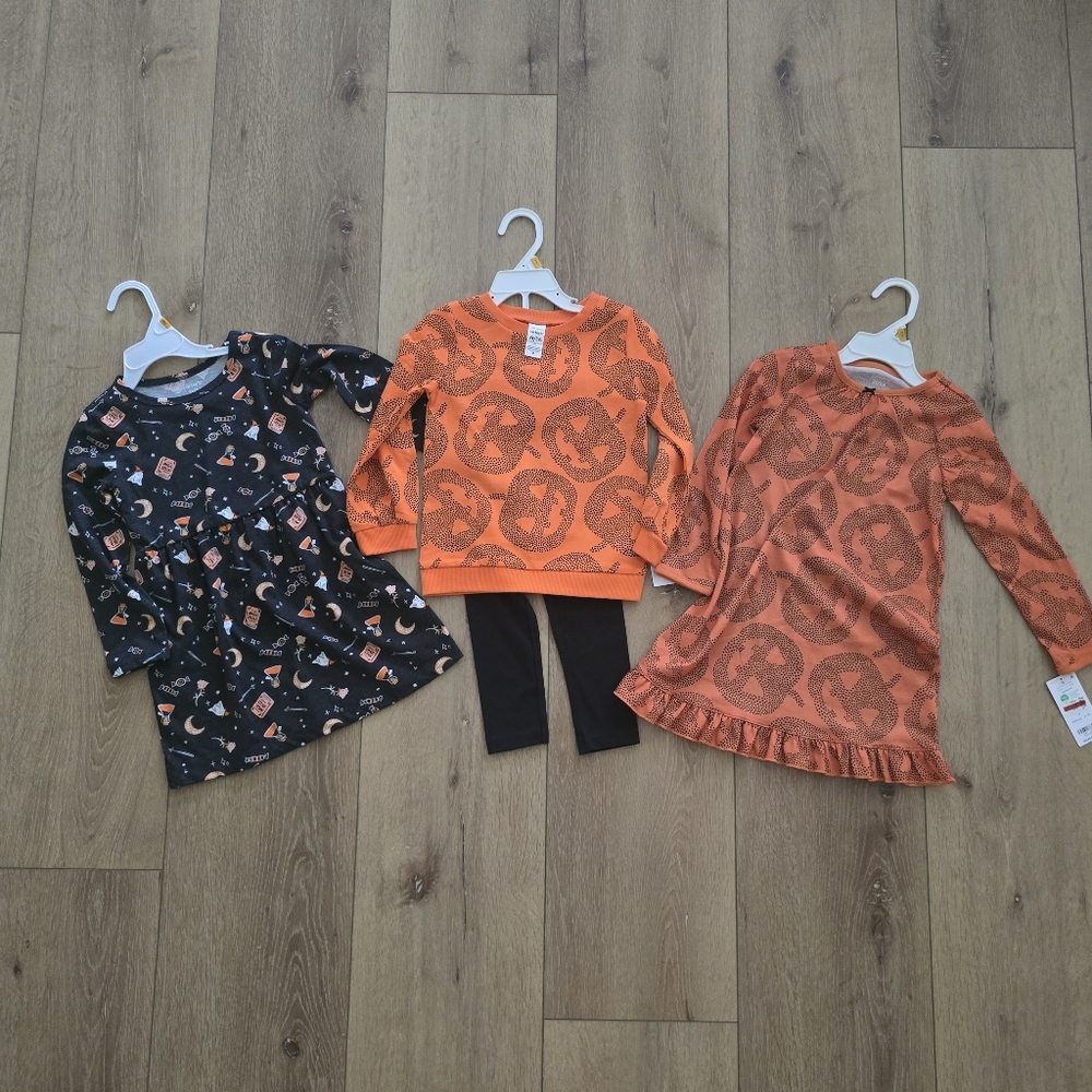 Halloween Outfits Dress Top And Leggings And Night Gown Pajama 4t 3t